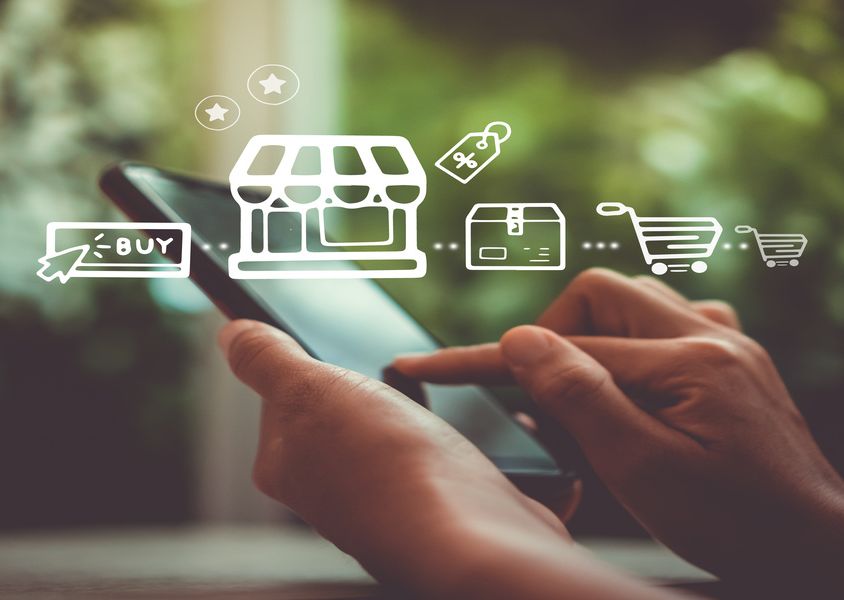Women hand using smartphone do online selling for people shoppin